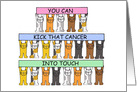 Cancer Encouragement, You Can Beat This, Cartoon Cats. card