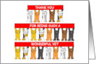 Thank you to Wonderful Vet Cartoon Cats Holding Up Banners card