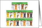 December 8th Birthday Cartroon Cats Holding Up Banners card