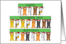 December 28th Birthday Cartoon Cats Holding Up Banners card