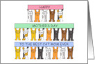 Mother’s Day Best Cat Mom Ever Cute Cartoon Cats Holding Banners card