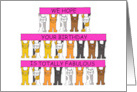 Totally Fabulous Birthday Just Like You Cartoon Cats with Pink Banners card