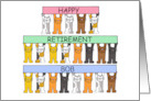 Happy Retirement from All of Us to Customize any Name Cartoon Cats card