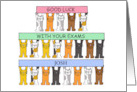 Good Luck with Your Exams Cartoon Cats to Personalize with Any Name card