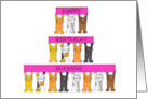 Happy Birthday to Customize Any Name with Cute Cartoon Cats card