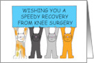 Wishing you a Speedy Recovery from Knee Surgery Cartoon Cats card