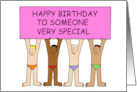 Happy Birthday to Someone Special Almost Naked Cartoon Men card