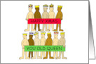 Happy Christmas You Old Queen Gay Humor Cartoon Men Wearing Crowns card