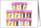 Wishing you a Very Gay Christmas Cartoon Cats Wearing Santa Hats card