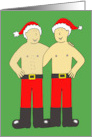 Happy Christmas from Both of Us Funny Gay Male Festive Couple card