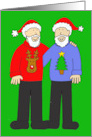 Happy Christmas from Both of Us Couple in Santa Hats & Xmas Sweaters card