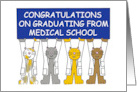 Congratulations on Graduating from Medical School Cartoon Cats card