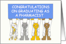 Pharmacist Graduate Congratulations Cartoon Cats in White Coats card