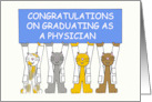 Congratulations on Graduating as a Physician Cute Cartoon Cats card