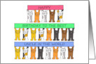 Happy Birthday Best Uncle in the World Cartoon Cats Holding Banners card