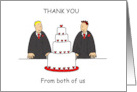 Thank You from the Groom and Groom Cartoon Couple card