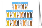 Cartoon Cats Holding Up Banners for Your Own Personalized Message card