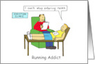 Running Addiction Cartoon Can’t Stop Entering Running Races card