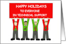 Happy Holidays from Everyone in Technical Support Cartoon Geeks card