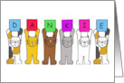 Dankie Afrikaans Thank you Cartoon Cats Holding Up Letters card