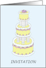 Party Invitation to Wedding Celebration Stylish Multi Tiered Cake card