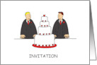 Party Invitation to Gay Wedding or Civil Union Cartoon Grooms card