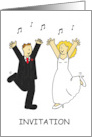 Party Invitation For a Wedding Cartoon Couple Dancing card