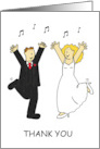 Thank You from the Bride and Groom Dancing Cartoon Couple card