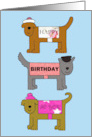 Happy Birthday to You Written on the Coats of Cartoon Dogs card