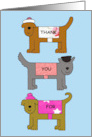 Thanks for Looking After the Dogs Cartoon Dogs in Outfits card
