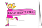 Bachelorette Party Invitation Glamorous Cartoon Lady in Pink Running card