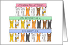 Congratulations on Becoming a Big Brother Cartoon Cats card