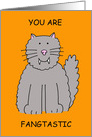 Happy Halloween Romantic Cartoon Cat You are Fangtastic card