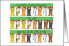 Happy Christmas Son’s Girlfriend Cartoon Cats Wearing Santa Hats card