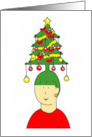 Happy Christmas to my Hairdresser Humorous Decorated Tree Hairstyle card