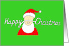 Happy Christmas Cartoon Santa Claus with Festive Mustache humor card