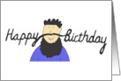 Happy Birthday Mustache Male Cartoon Humor card