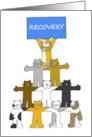Recovery Encouragement on the Road to Good Health Cartoon Cats card