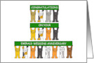 Emerald 55th Wedding Anniversary Congratulations Cartoon Cats card