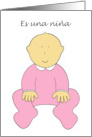 Es Una Nia it’s a Girl Announcement New Baby in Spanish card