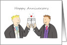 Happy Anniversary Two Grooms Civil Union or Wedding Congratulations card