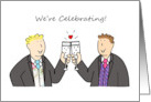 We’re Celebrating Two Grooms Civil Partnership or Wedding Invitation card