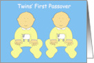 Twins’ First Passover Cute Identical Cartoon Babies card
