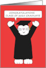 Congratulations Class of 2024 Graduate Cute Cartoon Cat in Outfit card