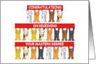 Congratulations on Receiving Your Masters Degree Cartoon Cats card
