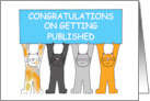 Congratulations on Getting Published Cartoon Cats Holding a Banner card