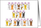 Happy Doctors Day Cute Cartoon Cats Wearing Bandages card