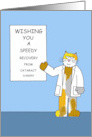 Speedy Recovery from Cataract Surgery Cartoon Cat Optician card