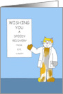 Speedy Recovery from Eye Surgery Cartoon Cat with Eye Chart card