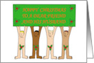 Happy Christmas to Dear Friend and His Husband Cartoon Hunks card